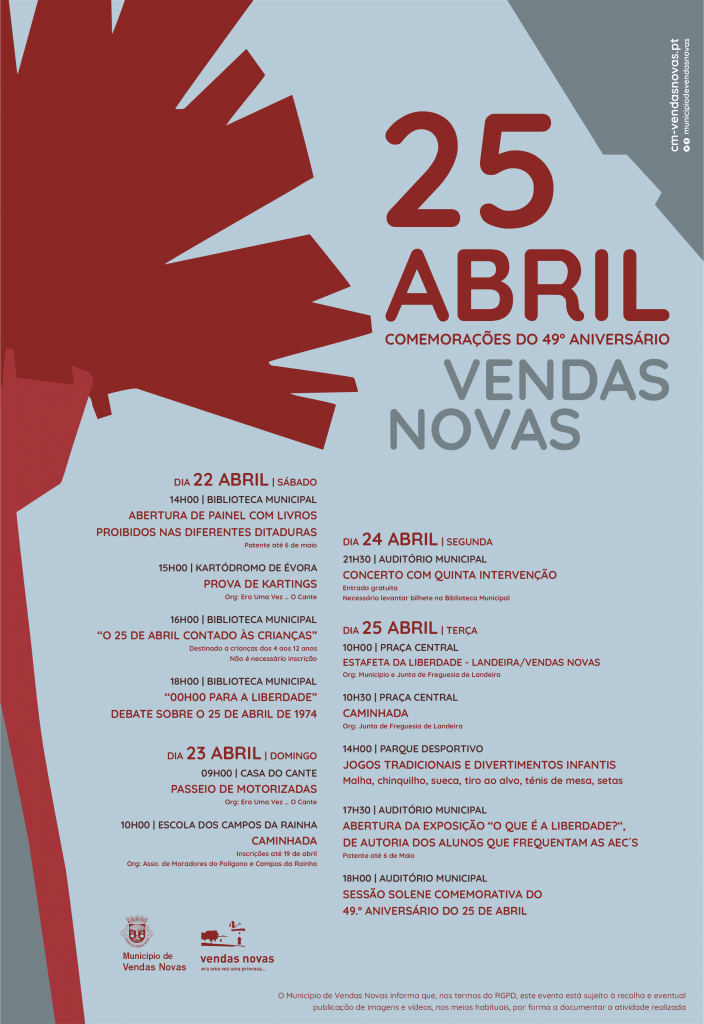 Vendas Novas comemora 49 anos do 25 de Abril - Portal Institucional do ...