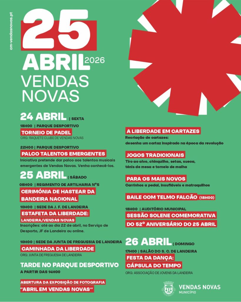 Vendas Novas comemora o 52.º aniversário do 25 de Abril - Portal ...